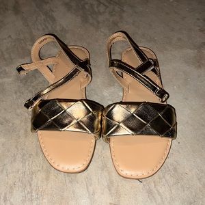 Girls gold strap sandals, size 1
